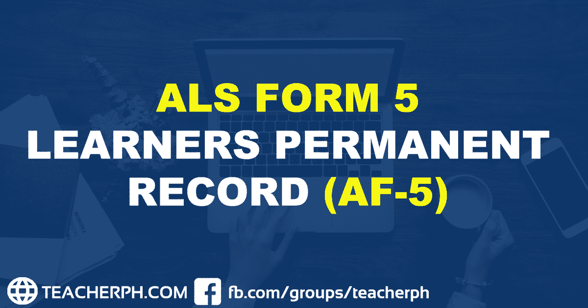 ALS FORM 5 LEARNERS PERMANENT RECORD (AF-5)