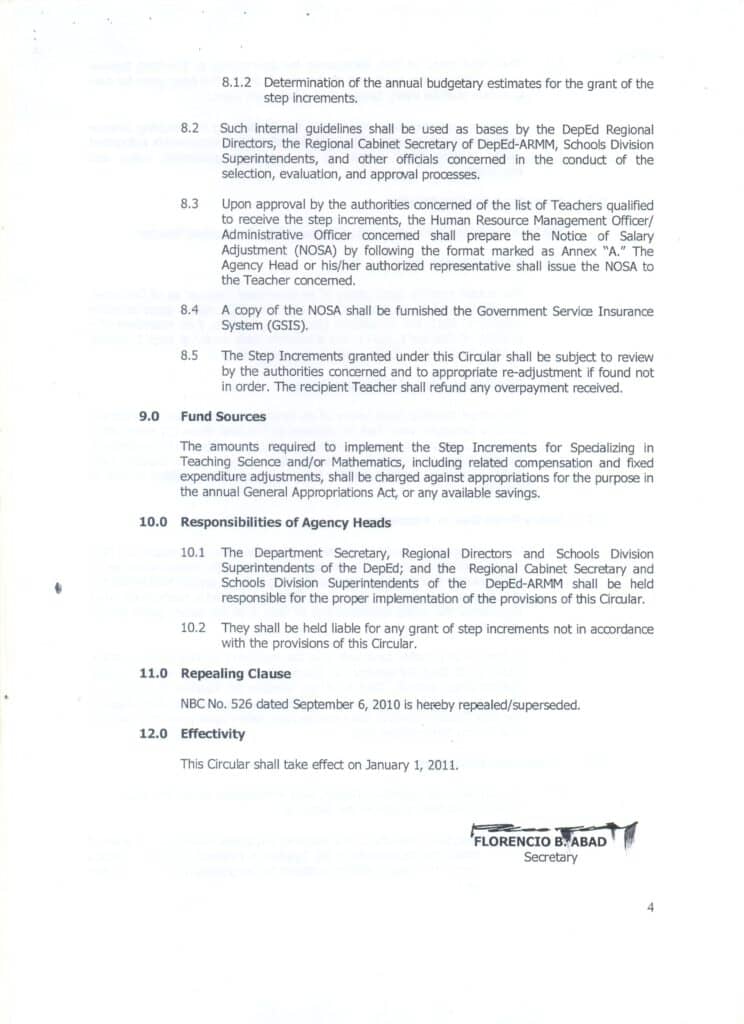 DBM NATIONAL BUDGET CIRCULAR NO. 531, S. 2011