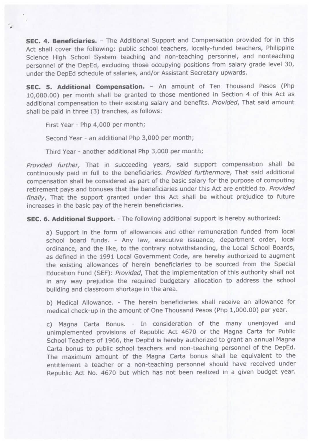 House Bill Seeks to Provide 10,000.00 Monthly Additional Compensation