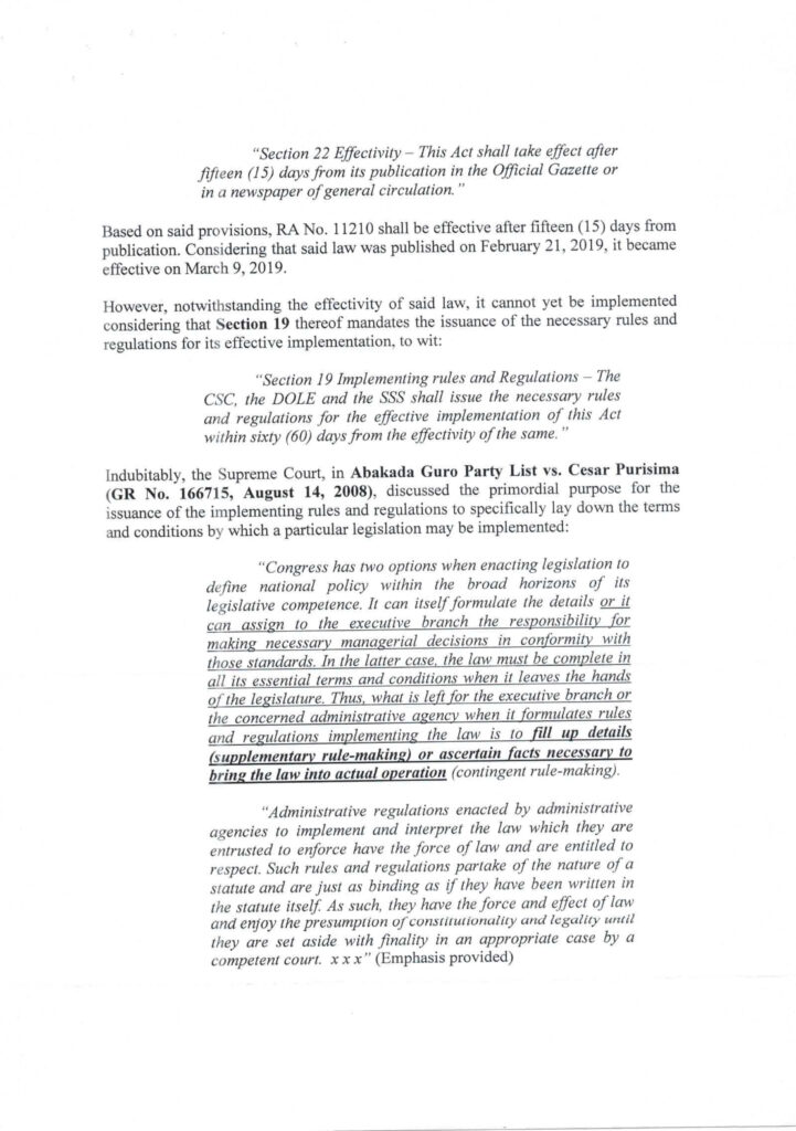 CSC CLARIFICATIONS ON THE 105 DAY EXPANDED MATERNITY LEAVE LAW (RA 11210)