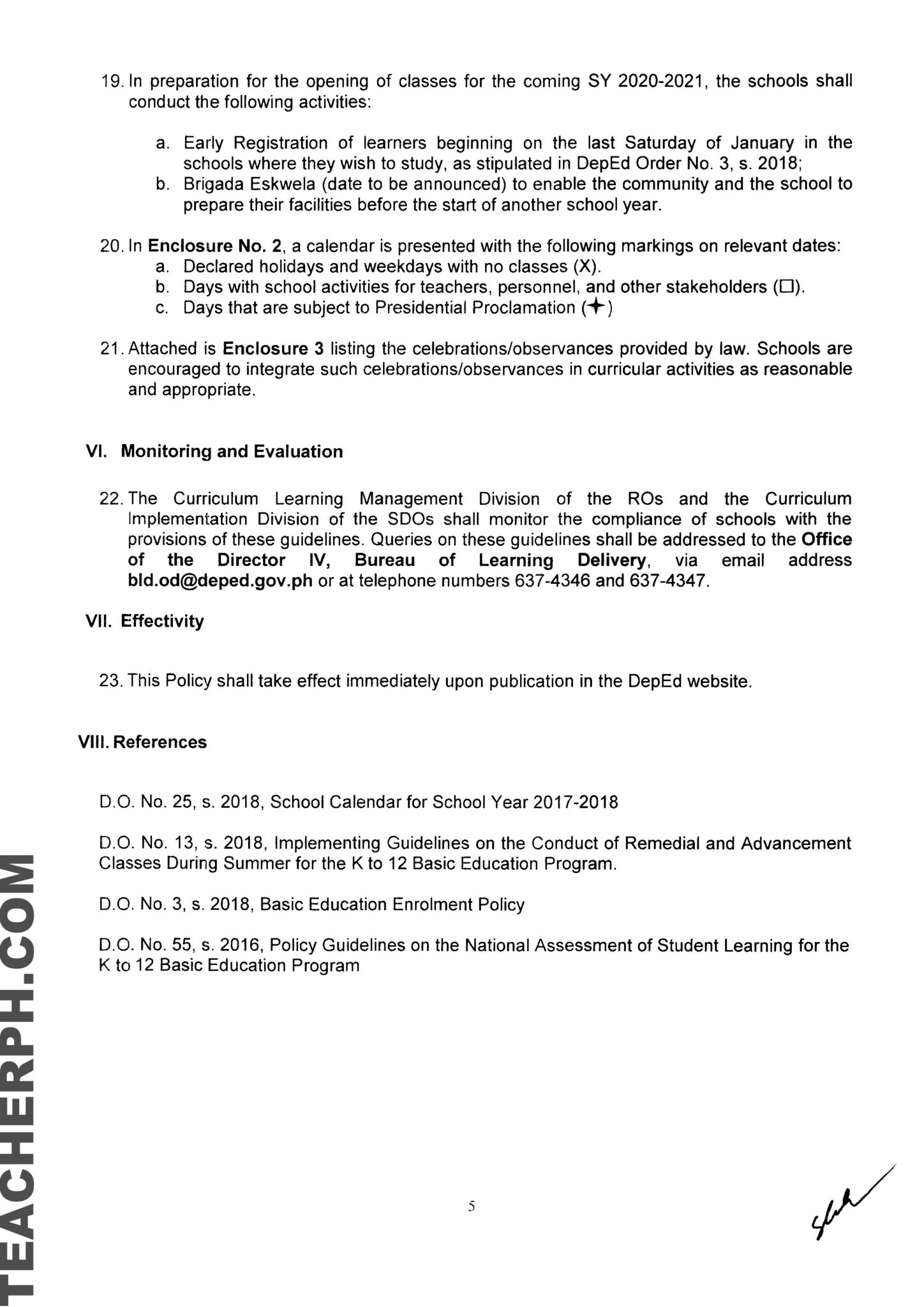 DepEd School Calendar for School Year 2019–2020 - TeacherPH