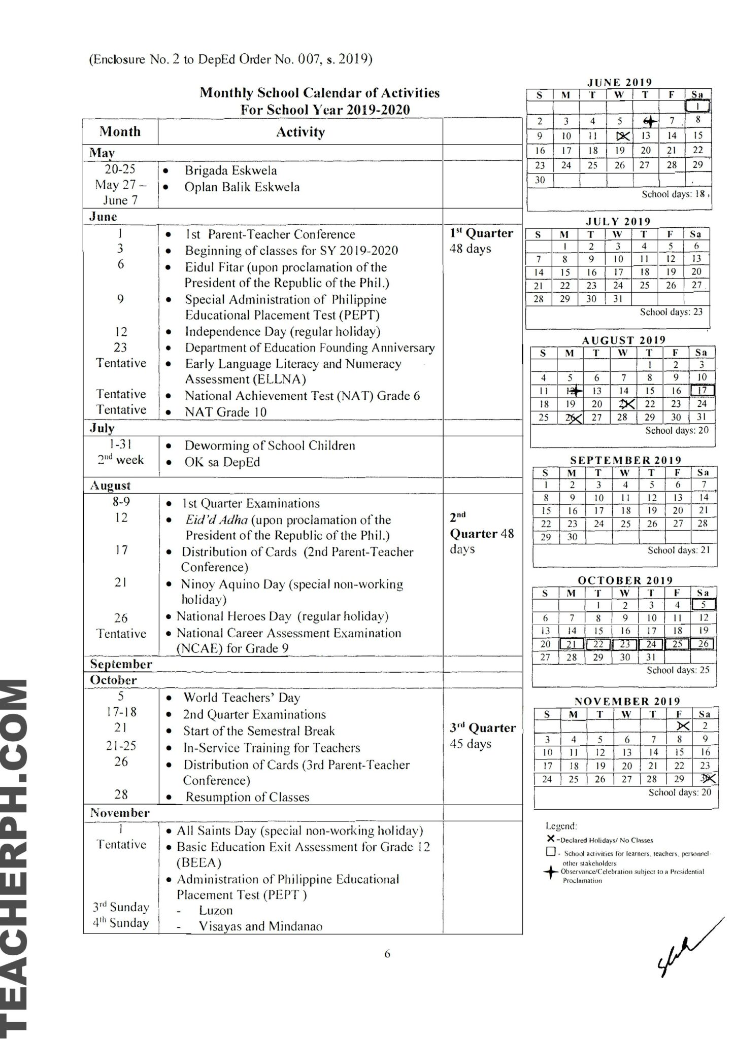 Deped School Calendar For School Year 2022 2023 Teacherph Unamed