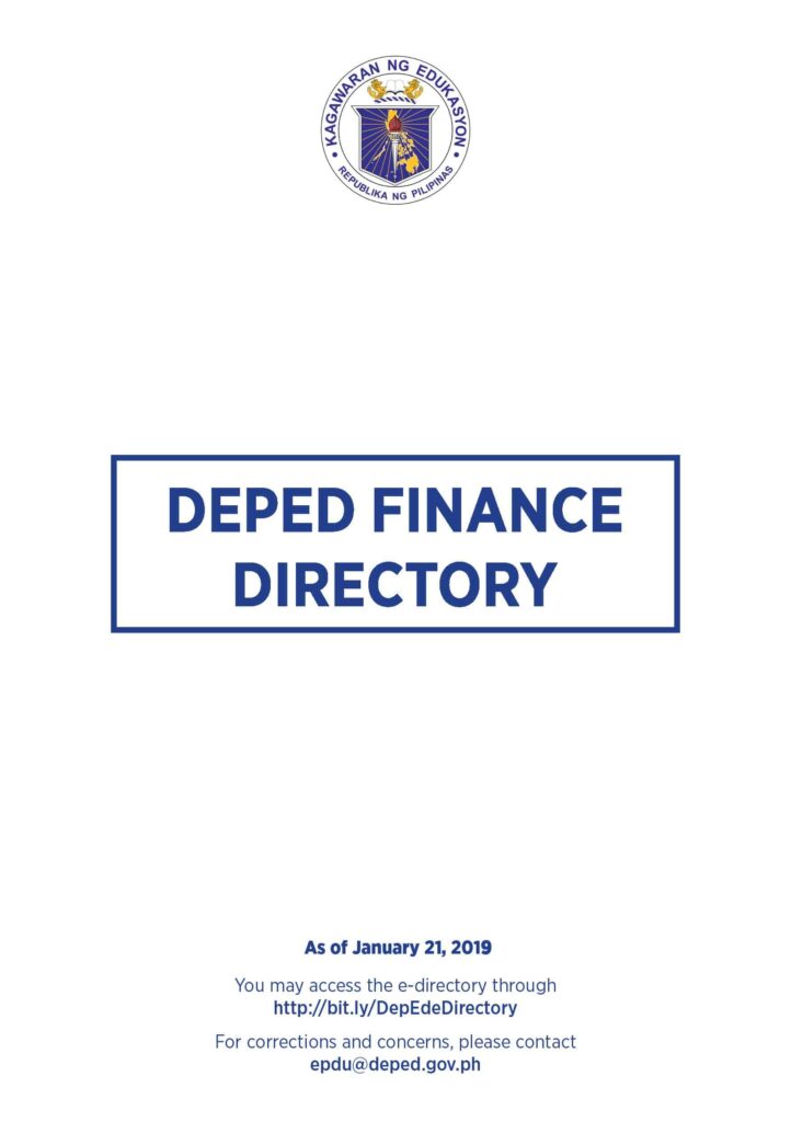 2019 DEPED FINANCE DIRECTORY