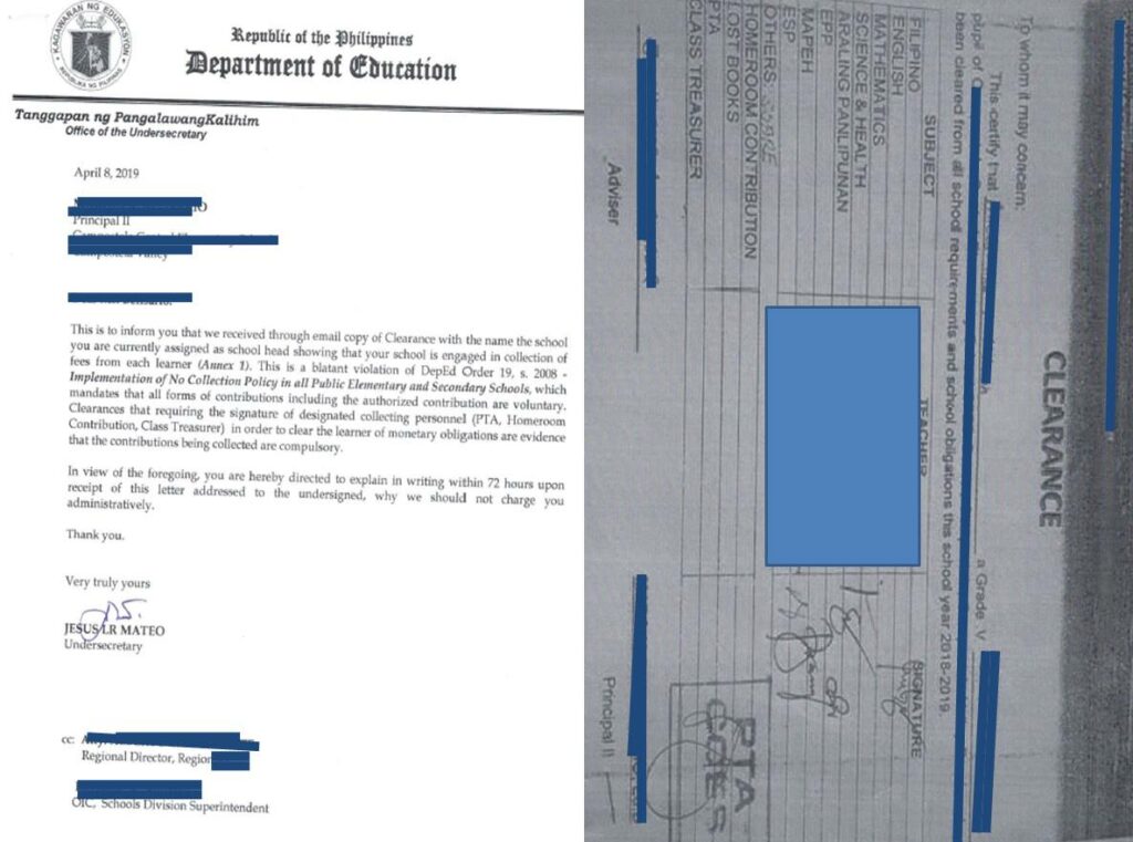 DepEd No Collection Policy Violations