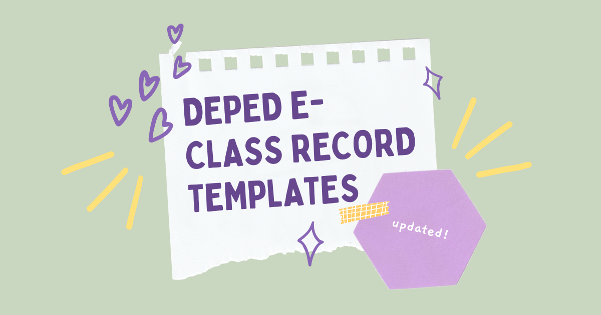 Updated DepEd E-Class Record Templates