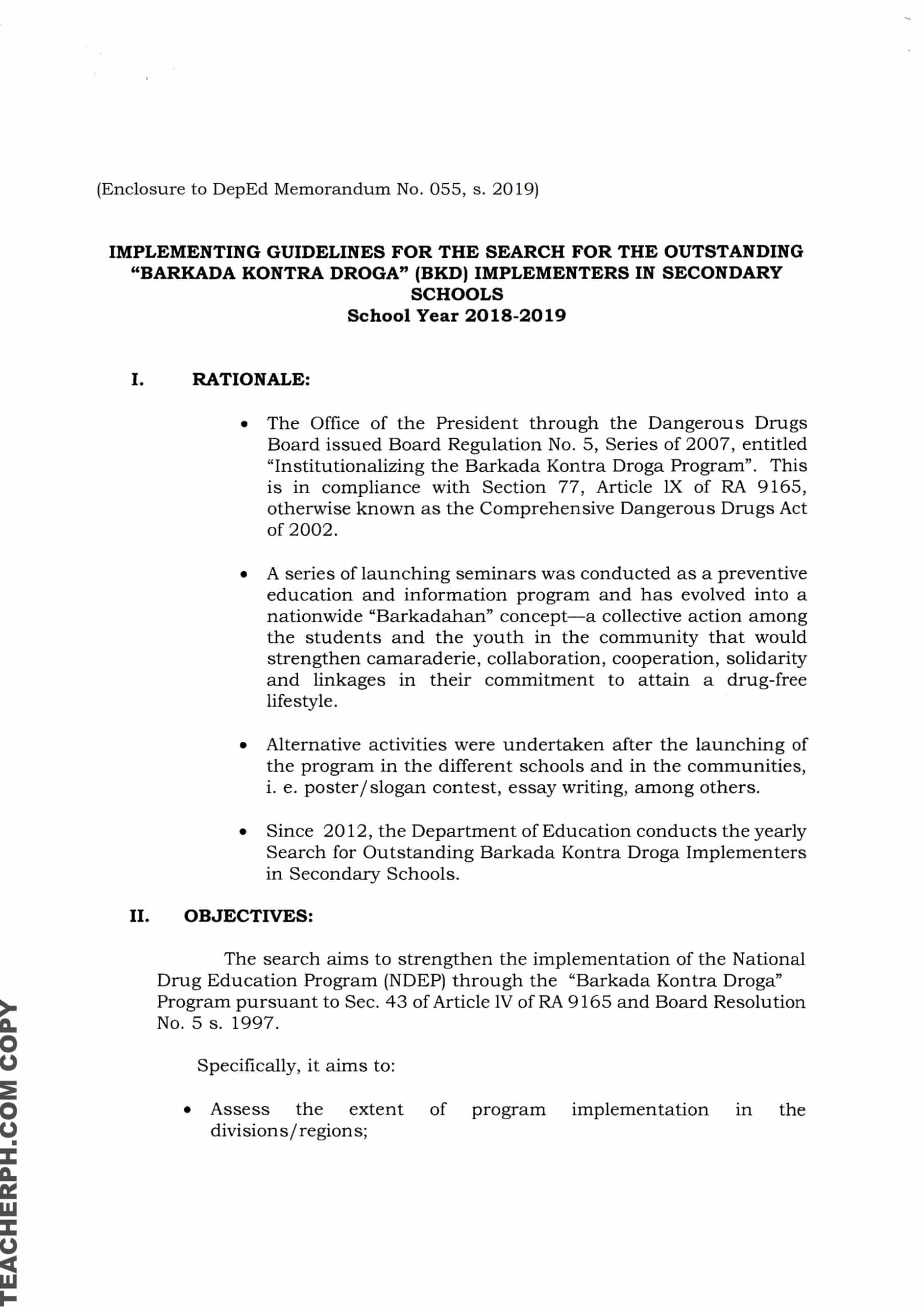 thesis statement of barkada kontra droga