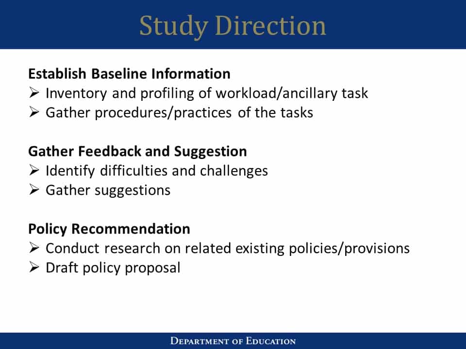 DepEd Teacher’s Workload Policy Study