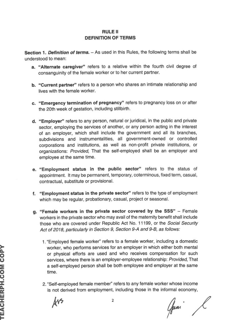 Implementing Rules and Regulations of Republic Act No. 11210 Otherwise Known as the 105-Day Expanded Maternity Leave Law