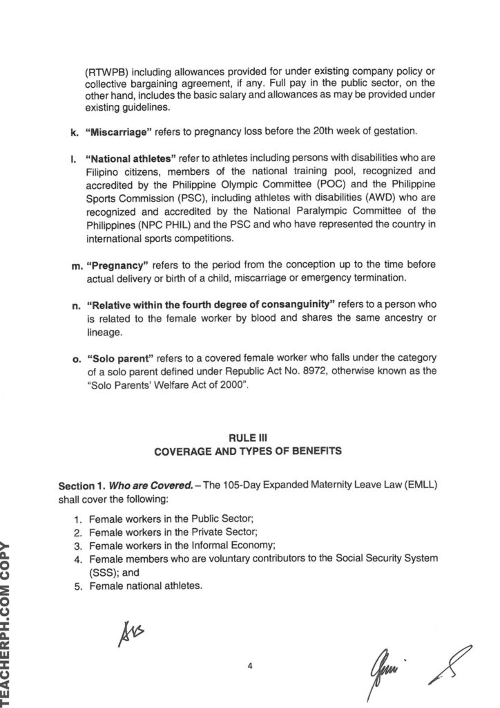 Implementing Rules and Regulations of Republic Act No. 11210 Otherwise Known as the 105-Day Expanded Maternity Leave Law