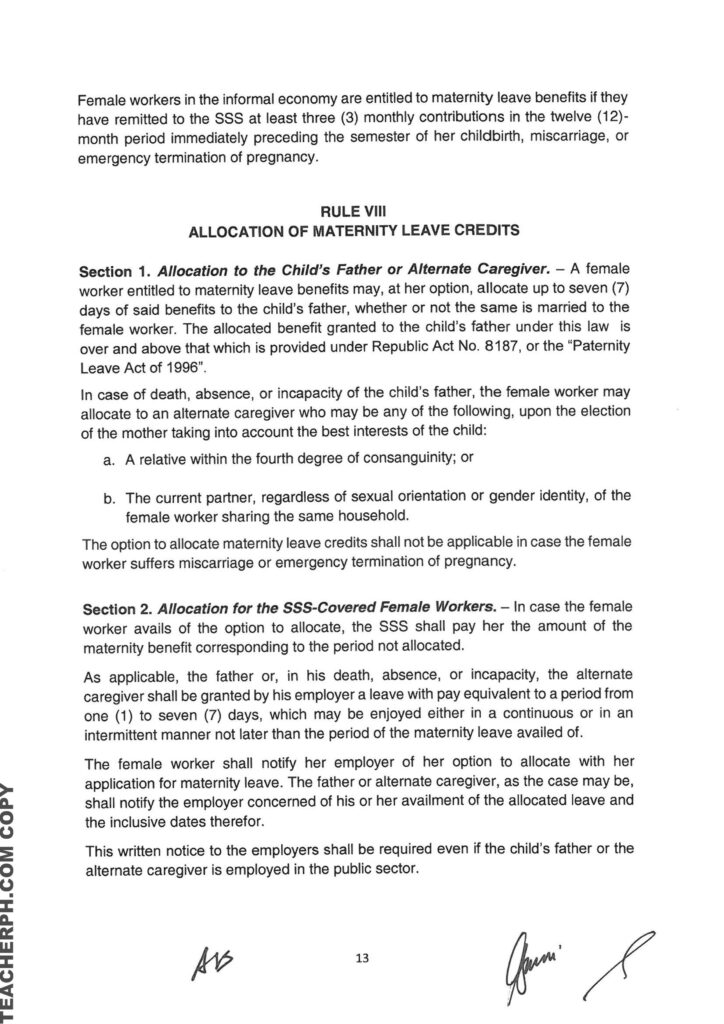 Implementing Rules and Regulations of Republic Act No. 11210 Otherwise Known as the 105-Day Expanded Maternity Leave Law