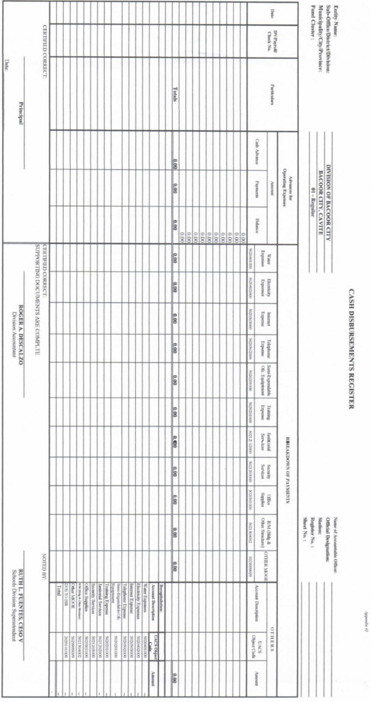 MOOE Cash Disbursements Register