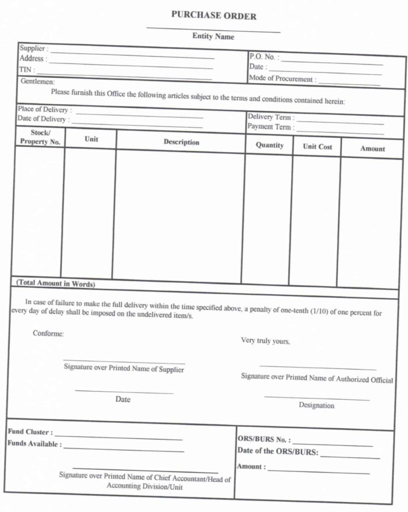 MOOE Purchase Order