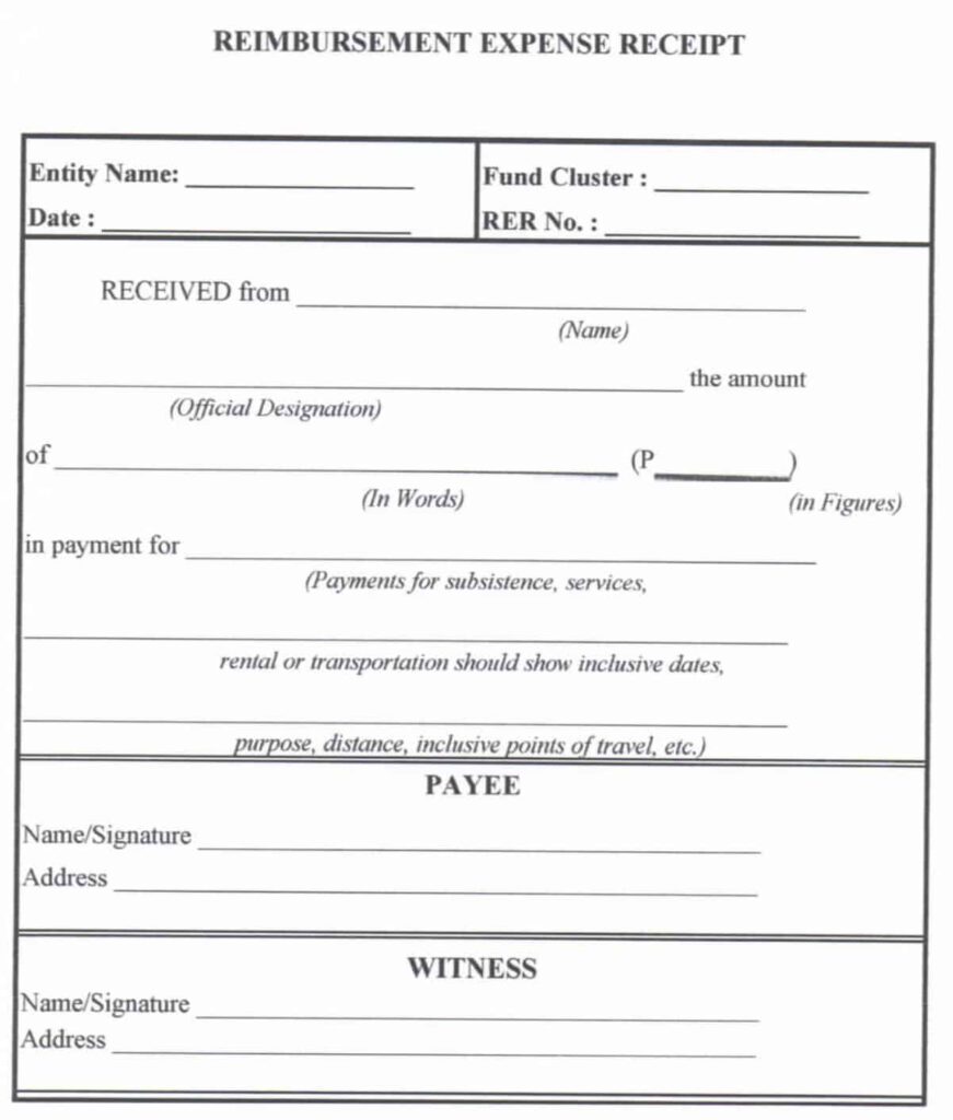 MOOE Reimbursement Expense Receipt