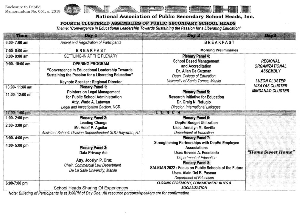 National Association of Public Secondary School Heads Inc. (NAPSSHI) Fourth Clustered Assemblies of Public Secondary School Heads