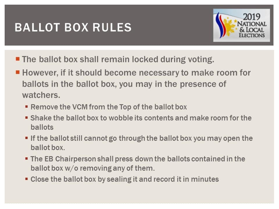 May 13, 2019 National and Local Elections Frequently Asked Questions