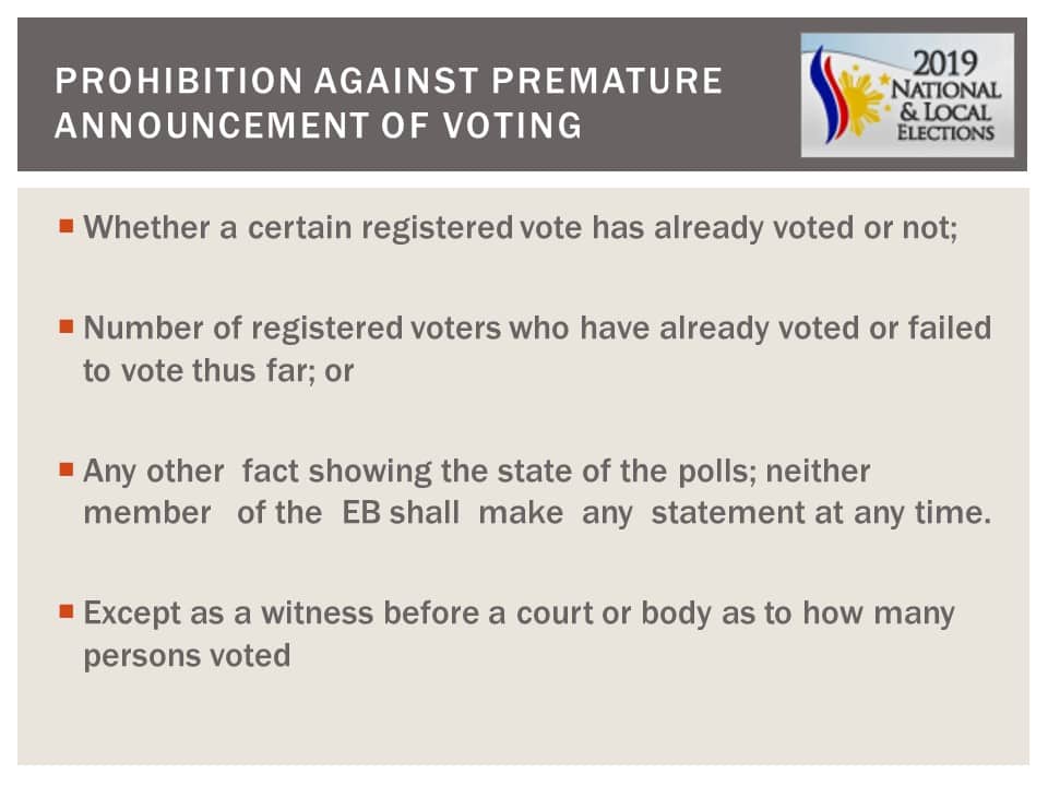 May 13, 2019 National and Local Elections Frequently Asked Questions