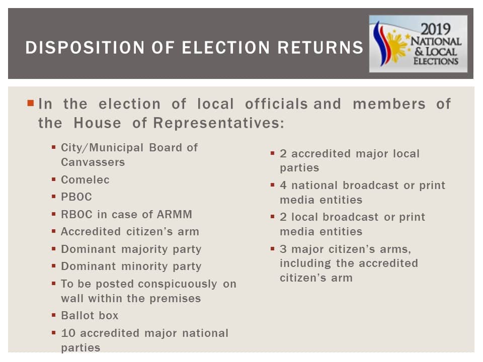 May 13, 2019 National and Local Elections Frequently Asked Questions