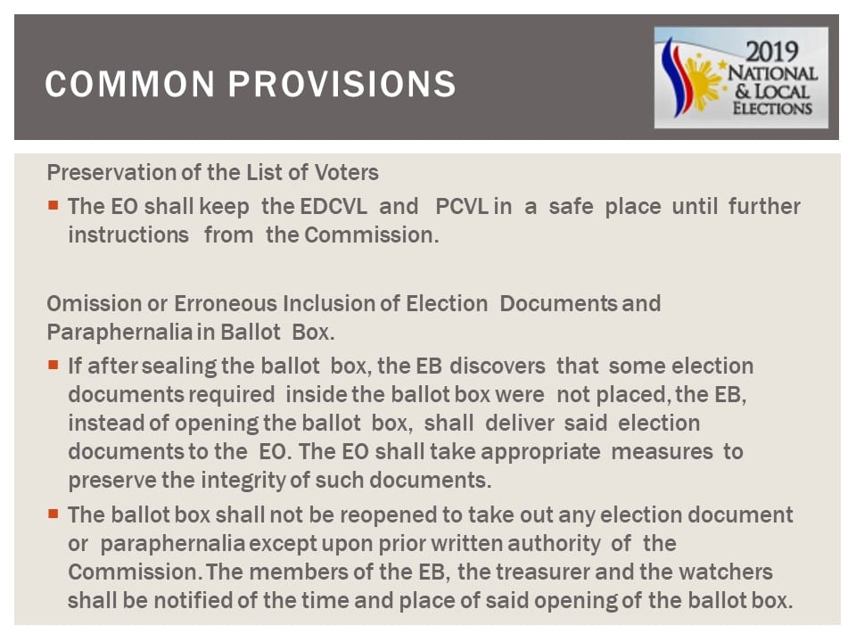 May 13, 2019 National and Local Elections Frequently Asked Questions