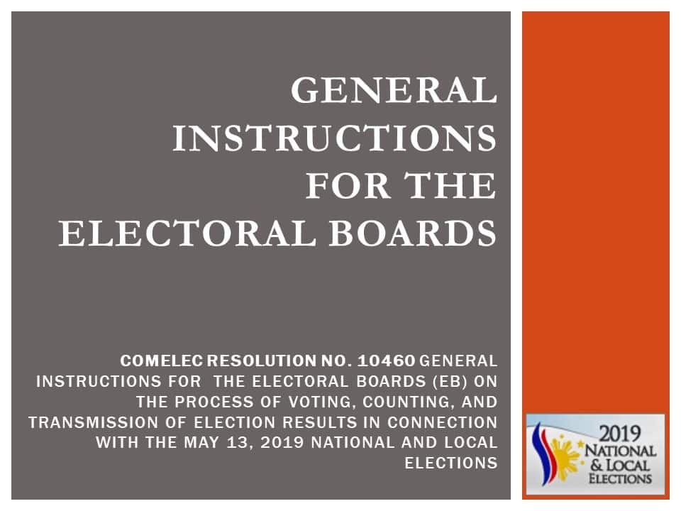 May 13, 2019 National and Local Elections Frequently Asked Questions