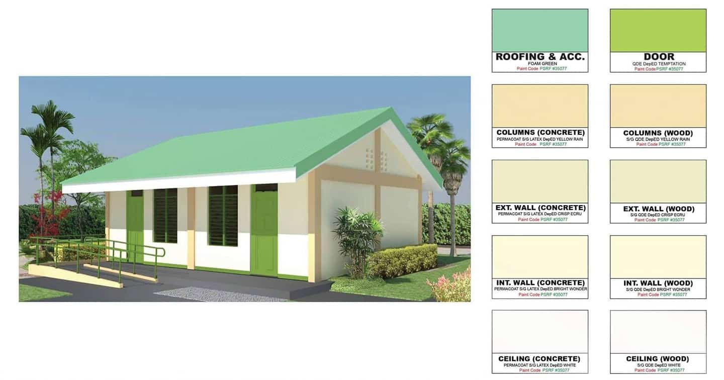 Standard Color Scheme for DepEd School Buildings Brigada Eskwela