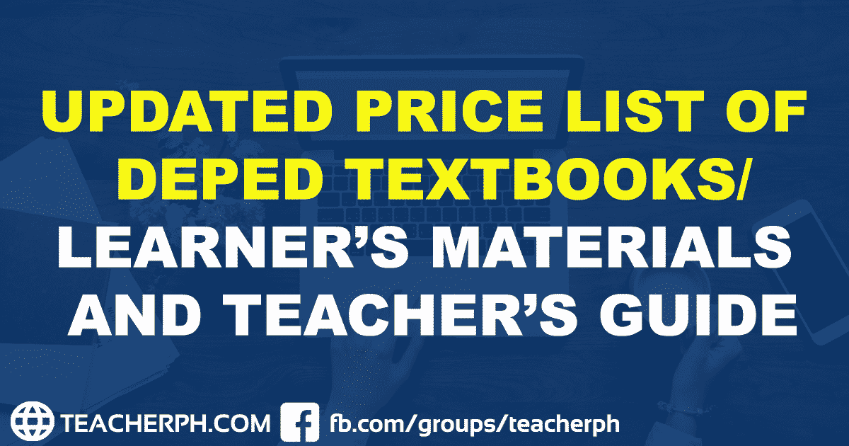 Updated Price List of DepEd Textbooks/Learner’s Materials and Teacher’s