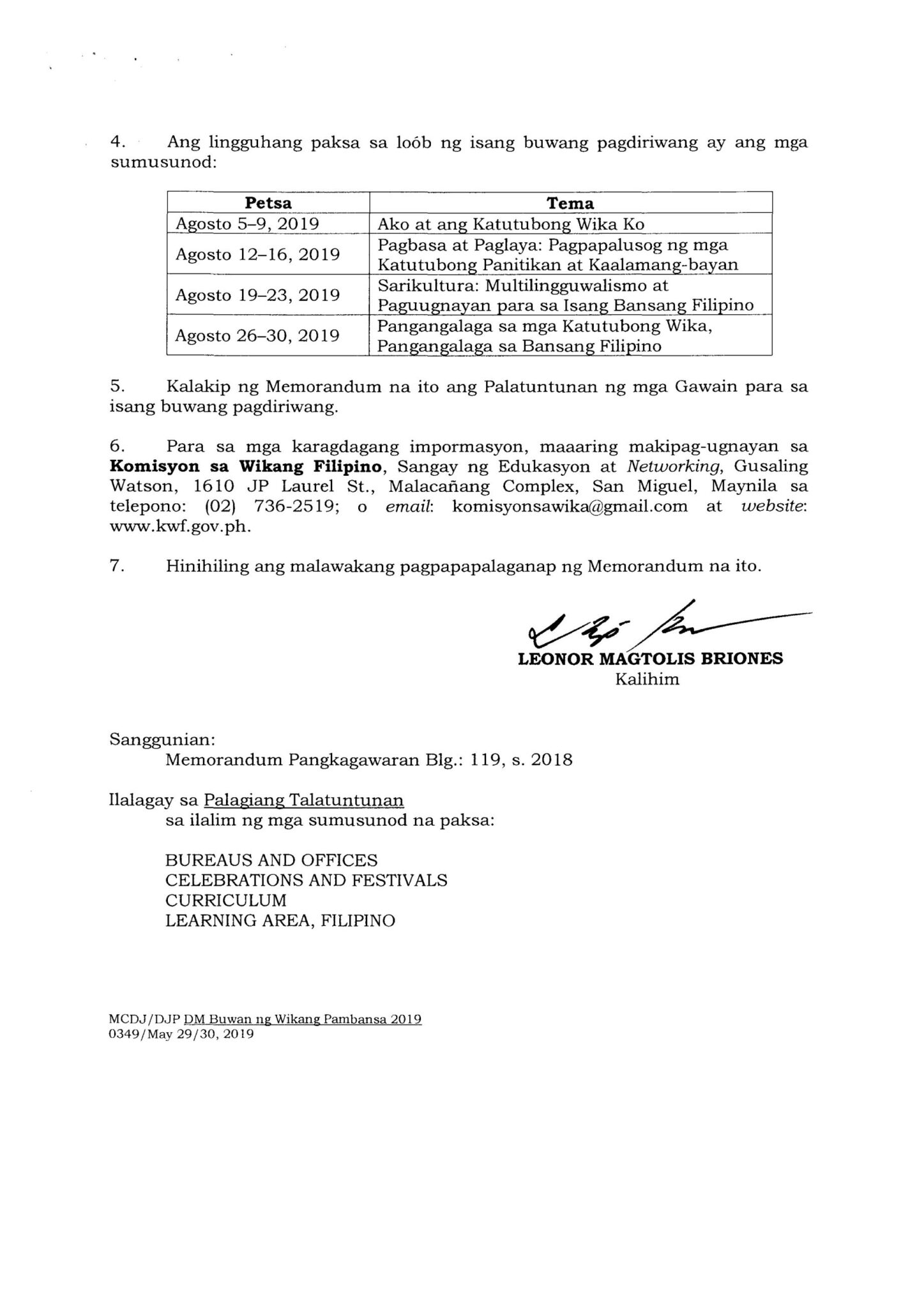 Buwan ng wikang pambansa 2019 tema at paksa teacherph
