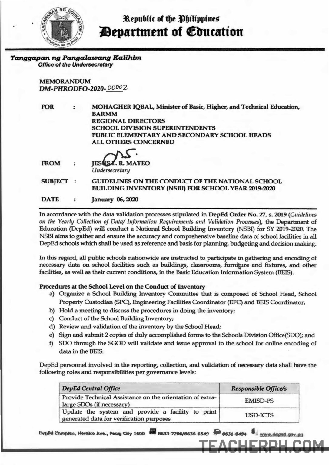 2020 deped guidelines on the conduct of the national school building