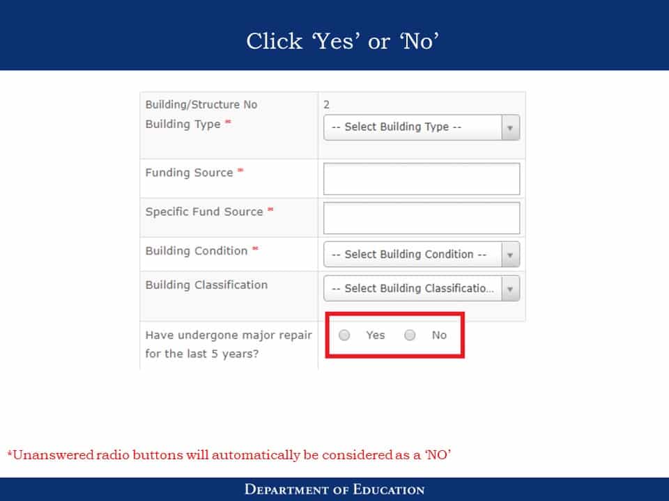 National School Building Inventory (NSBI) Enhanced Basic Education Information System (EBEIS) Encoding Step by Step Process