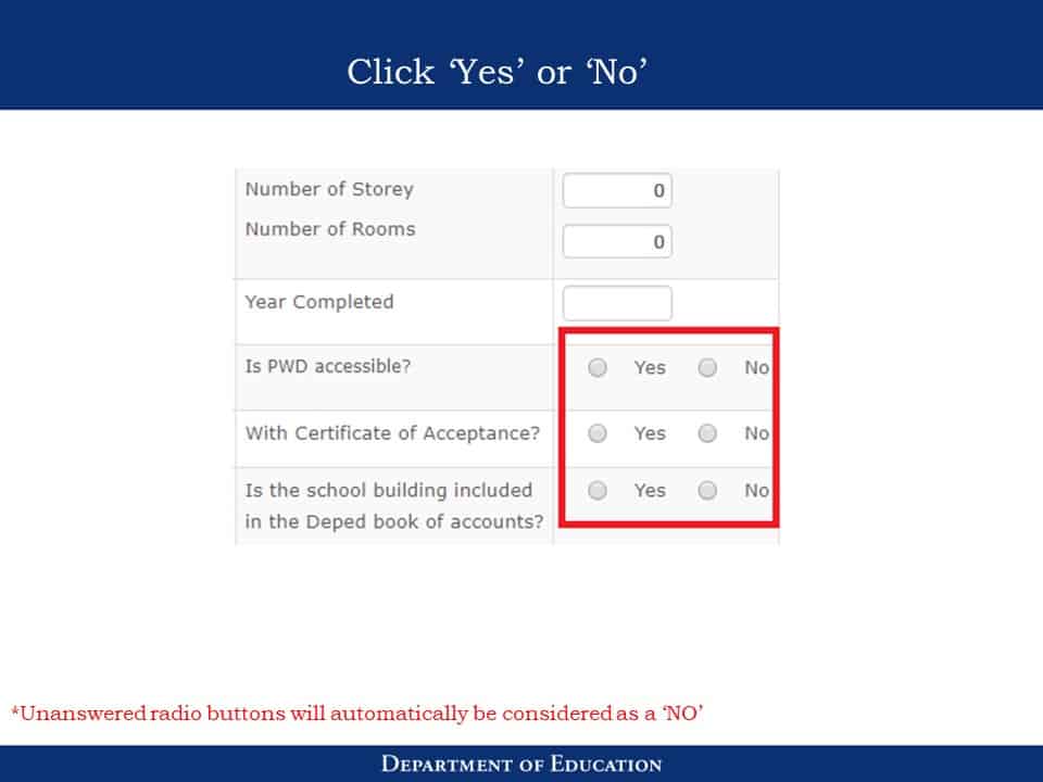 National School Building Inventory (NSBI) Enhanced Basic Education Information System (EBEIS) Encoding Step by Step Process