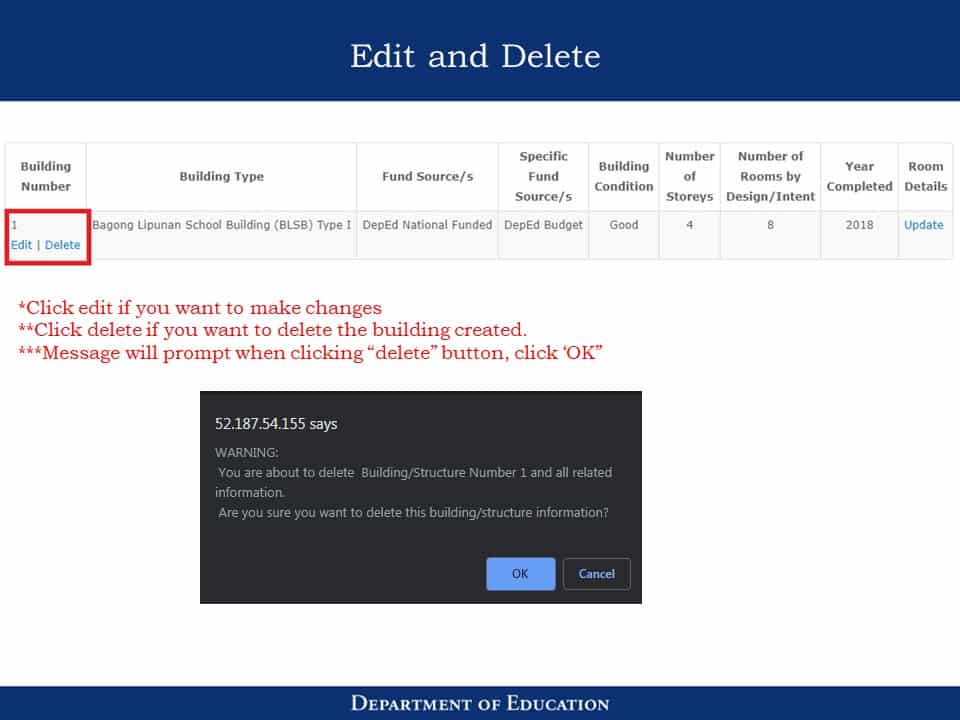 National School Building Inventory (NSBI) Enhanced Basic Education Information System (EBEIS) Encoding Step by Step Process