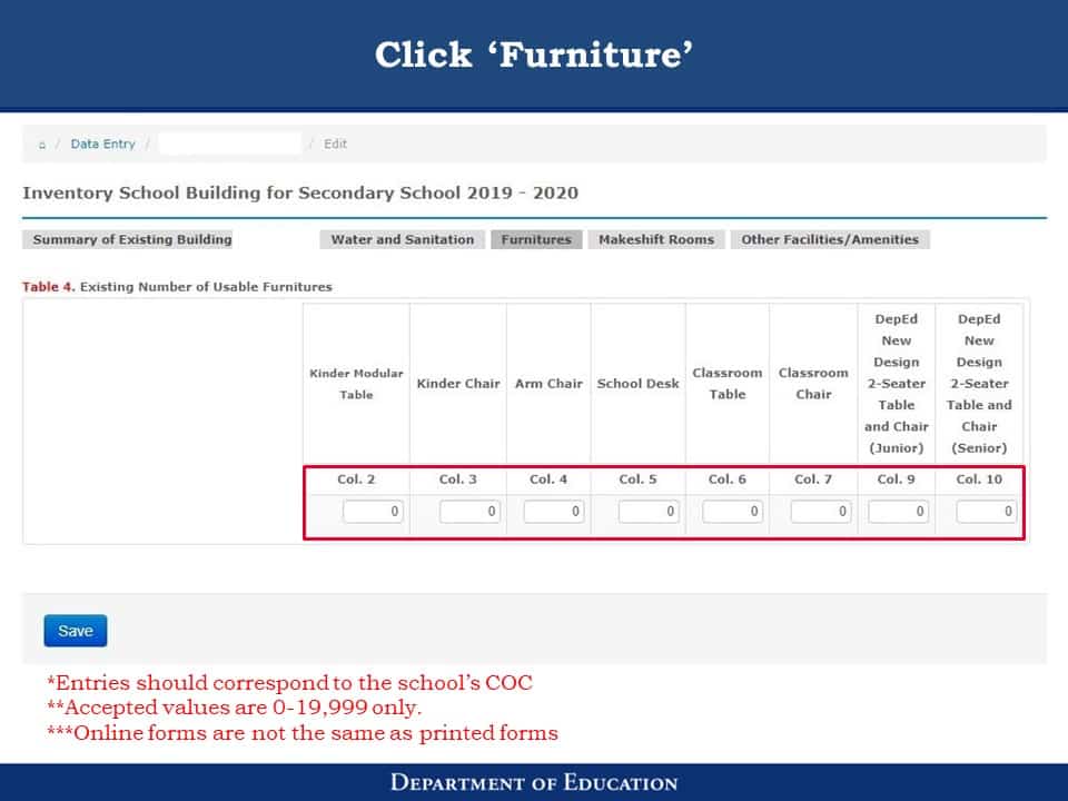 National School Building Inventory (NSBI) Enhanced Basic Education Information System (EBEIS) Encoding Step by Step Process