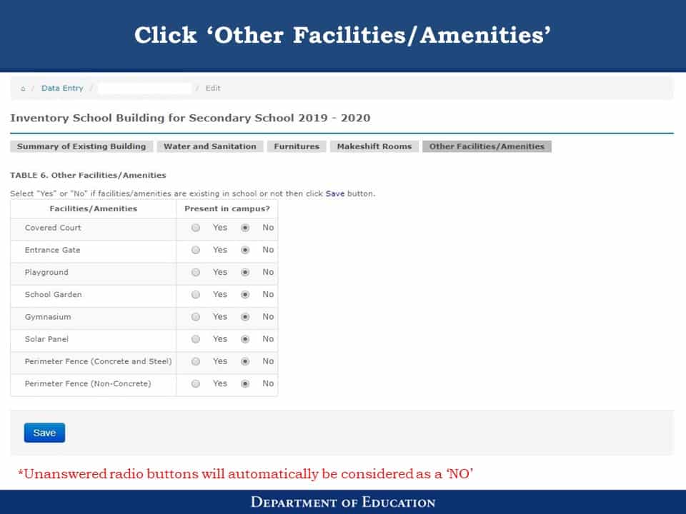 National School Building Inventory (NSBI) Enhanced Basic Education Information System (EBEIS) Encoding Step by Step Process