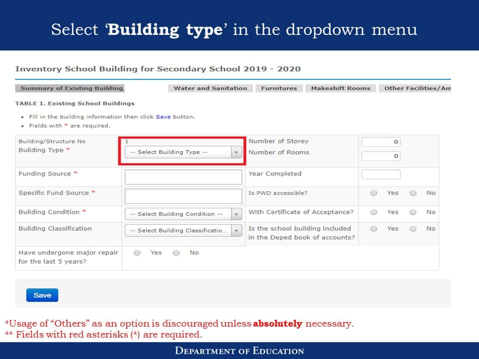 National School Building Inventory (NSBI) Enhanced Basic Education Information System (EBEIS) Encoding Step by Step Process