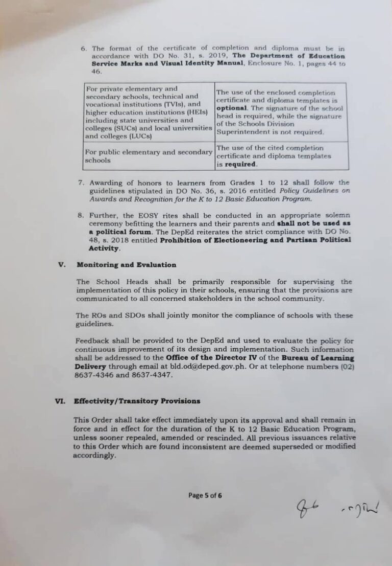 2020 deped end of school year rites theme schedule certificates and