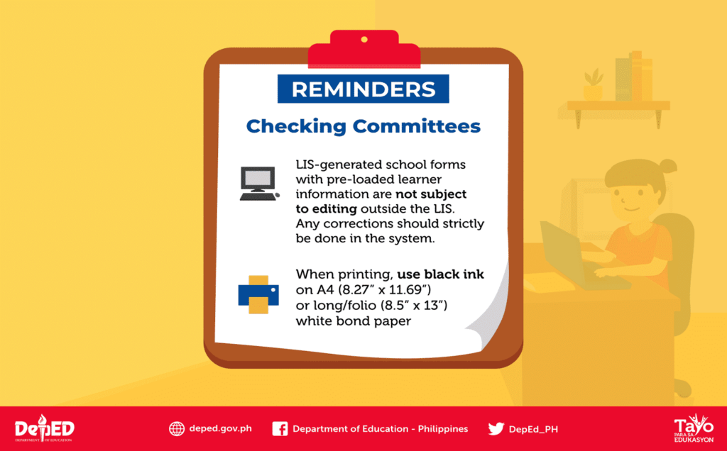 DepEd School Forms Checking Reminders 1