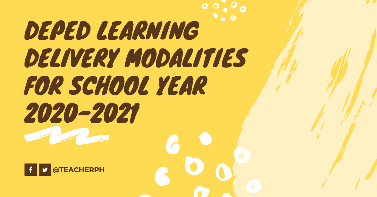 DepEd Learning Delivery Modalities for School Year 2020-2021