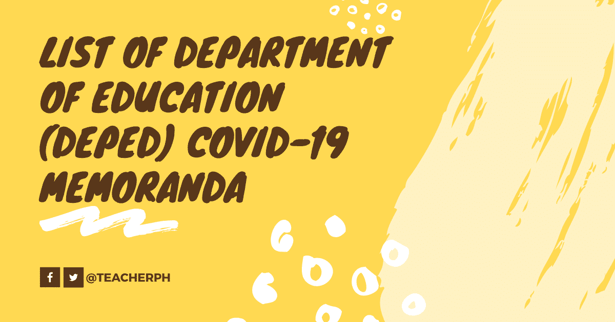 List of Department of Education (DepEd) COVID-19 Memoranda