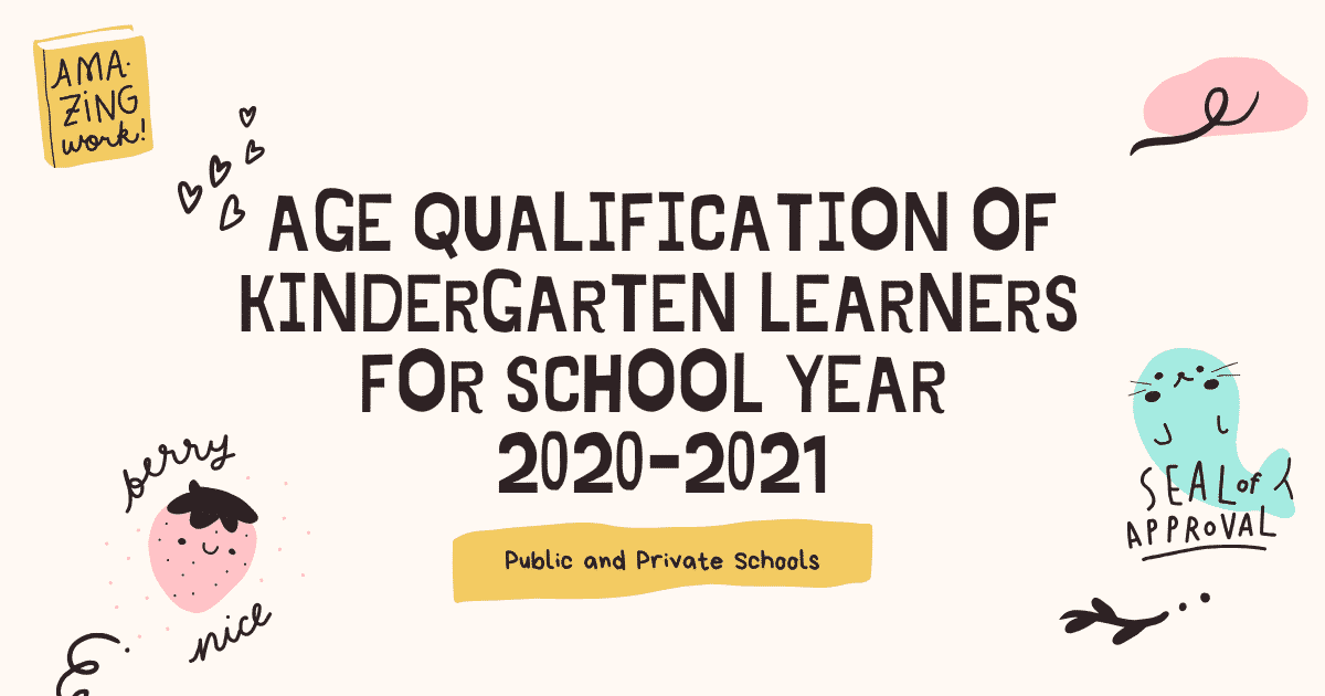 Age Qualification of Kindergarten Learners for School Year 20202021