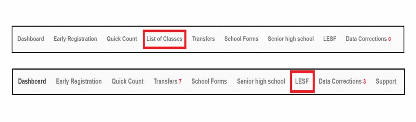 DepEd LIS List of Classes SHS