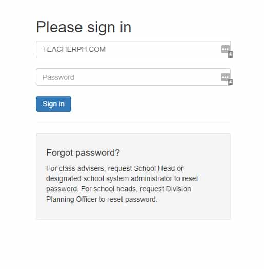 DepEd LIS Login Page