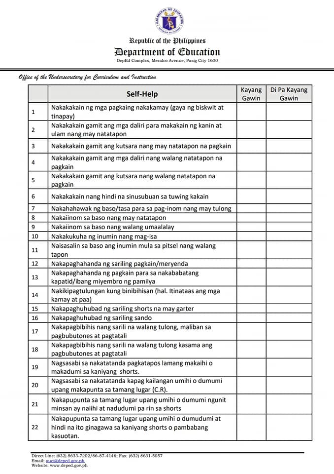 Philippine Early Childhood Development (Phil. ECD) Checklist