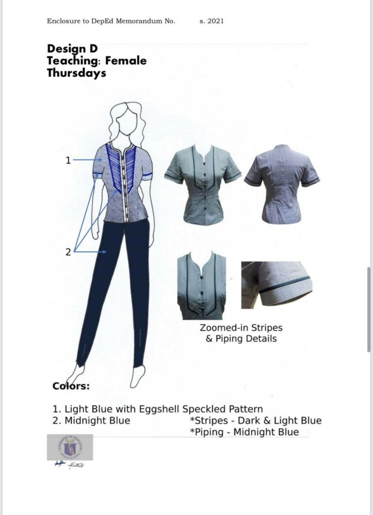 DepEd National Uniform Designs for Teaching and NonTeaching Personnel