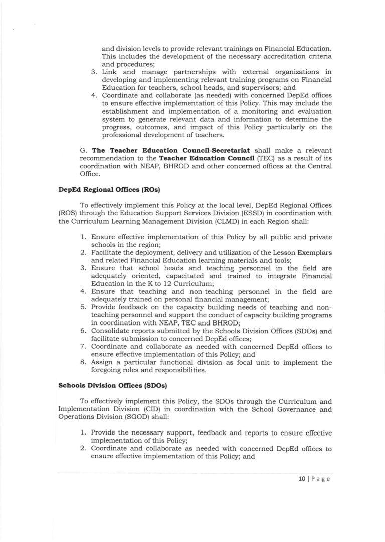 DepEd Financial Education Policy (DepEd Order No. 22, s. 2021) - TeacherPH