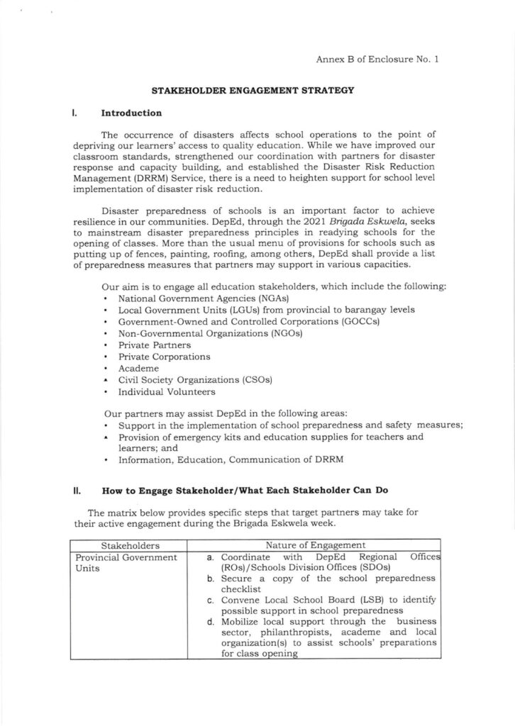 2021 DepEd Brigada Eskwela Implementing Guidelines