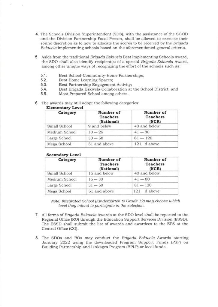 2021 DepEd Brigada Eskwela Implementing Guidelines