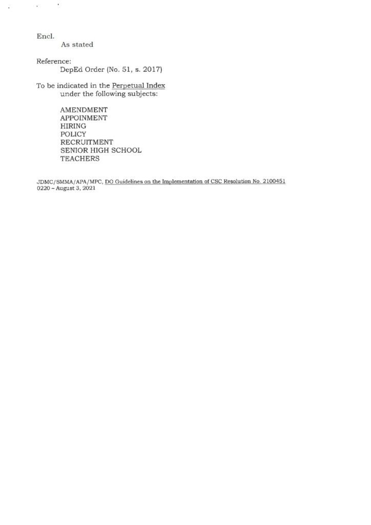 DepEd Guidelines on the Renewal of Provisional Appointment of Senior High School Teachers - 0001