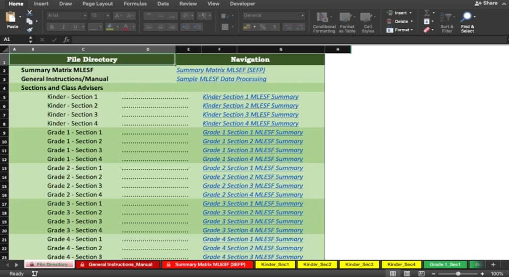 DepEd Official Automated MLESF Summary Matrix Consolidator for the School Year 2021-2022