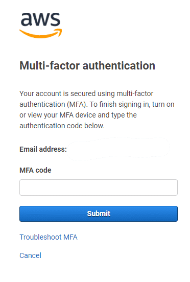 Multi factor Authentication AWS