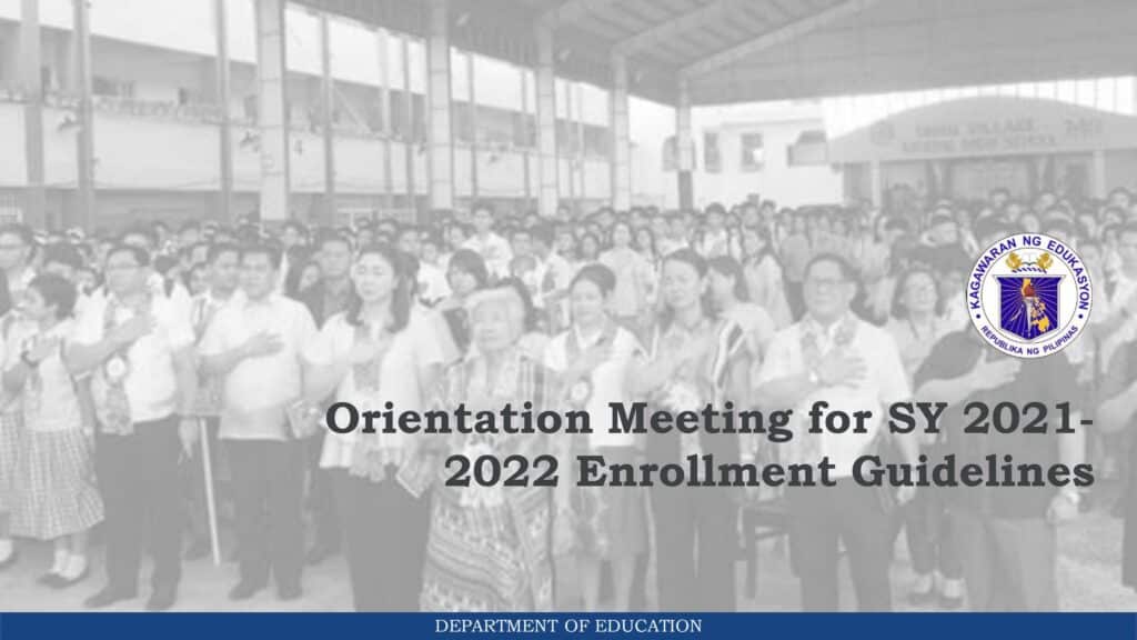 DepEd Guidelines on Enrollment for School Year 2021-2022