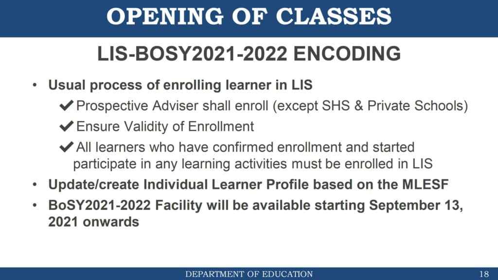 DepEd Guidelines on Enrollment for School Year 2021-2022